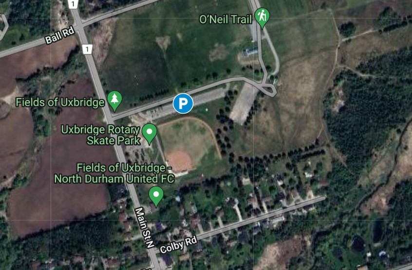 Fields of Uxbridge, Pump Park, Skate Park satellite map